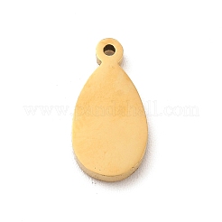 304ステンレススチールエナメルチャーム  ティアドロップチャーム  ゴールドカラー  ミックスカラー  13x6.5x1.4mm  穴：1mm&nbsp;STAS-A078-05G
