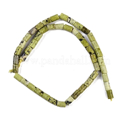 ナチュラルイエローターコイズ（ジャスパー）ビーズ連売り  コラム  7.5~8.5x5~6mm  穴：1mm  約45~46個/連  14.69~15.04インチ（37.3~38.2cm）&nbsp;G-C128-A09-01