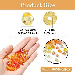 5 スタイル透明アクリルビーズ  双円錐形  ミックスカラー  6x5.5mm  穴：1~1.5mm  100個/カラー&nbsp;TACR-YW0002-04B