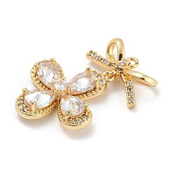 Brass Micro Cubic Zirconia Pendants&nbsp;KK-Q789-26G