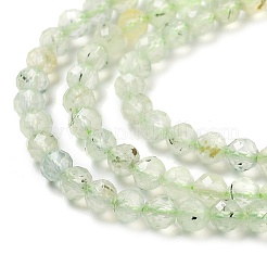天然石プレナイトビーズ連売り  多面カット  ラウンド  4mm  穴：0.8mm  約92~95個/連  14.96~15.16''（38センチメートル）&nbsp;G-G161-A13-03