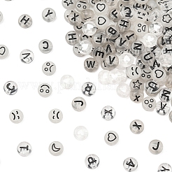 200Pcs Flat Round Acrylic Beads&nbsp;TACR-FS0001-53