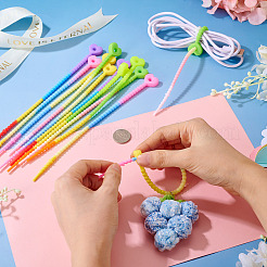 30Pcs 5 Colors Heart Silicone Cable Ties&nbsp;SIL-TA0003-05