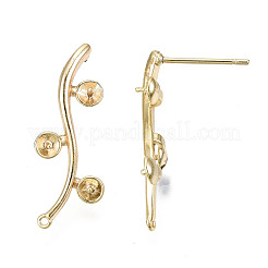 Brass Stud Earring Findings&nbsp;KK-T062-66G-B-NF