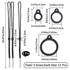 36Pcs 3 Style Silicone Rings with 6Pcs Polyester Necklace Lanyard Anti-Loss Pendant Holder&nbsp;DIY-GF0008-05