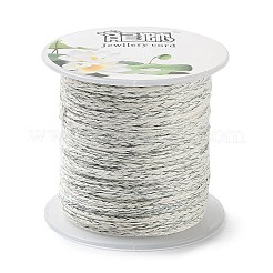 20mポリコットン編み紐  フラット  DIYのジュエリーには  ミディアムアクアマリン  2x0.7mm  約21.87ヤード（20m）/ロール&nbsp;OCOR-G015-03A-18