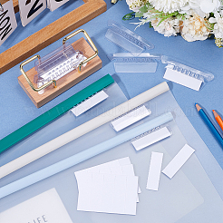 PVCタグホルダー50個  白紙の紙で  ファイルフォルダーのインデックスタブ  透明  31.5x80x1mm&nbsp;DIY-GF0010-90