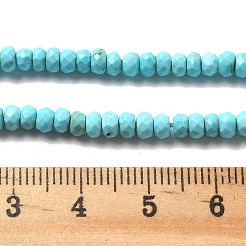 天然石ハウライトビーズ連売り  染め  多面カット  ロンデル  3.5~4x2~2.5mm  穴：0.7mm  約166個/連  15.28''（38.8センチメートル）&nbsp;G-K394-A01-4x2mm