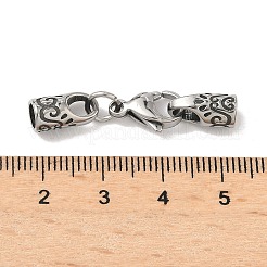 316サージカルステンレススチール製カニカン  コー​​ドが終了すると  手動研磨  アンティークシルバー＆ステンレス鋼の色  36.5mm  コー​​ド終了：11.5x5.6mm&nbsp;LS-STAS-L307-02ASP-02