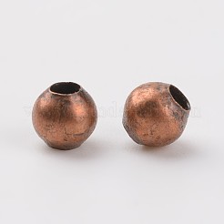 アイアン製スペーサービーズ  ラウンド  ニッケルフリー  赤銅鉱  4mm  穴：1.5mm  約521個/50g&nbsp;X-E148Y-NFR