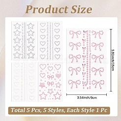 クラフト用アクリルラインストーンステッカー紙シート1袋  混合図形  ミックスカラー  150x90x0.5~3mm  ステッカー：2.5~30.5x2..5~30mm  5個/袋&nbsp;DIY-CP0013-54