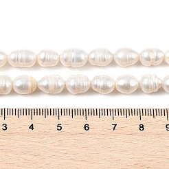 天然養殖淡水パールビーズ連売り  ライス  グレードA  古いレース  7~8mm  穴：0.7mm  約38~39個/連  13.78~13.98''（35~35.5センチメートル）&nbsp;PEAR-I007-01D-04A