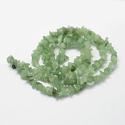 天然石グリーンアベンチュリンビーズ連売り  チップ  薄緑  3~5x7~13x2~4mm  穴：0.4mm  約31.5インチ（80cm）&nbsp;X-G-F328-24