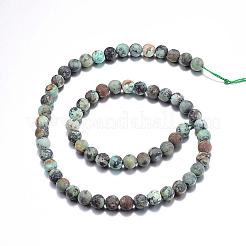 Frosted Natural African Turquoise(Jasper) Round Beads Strands&nbsp;G-D746-6mm