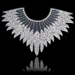Polyester Glitter Computerized Embroidery Collar Trim&nbsp;DIY-WH20002-206C
