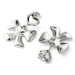 Tarnish Resistant 304 Stainless Steel Dangle Stud Earrings&nbsp;EJEW-Z038-09P