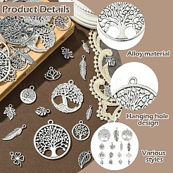 60pcs 15 Styles Tibetan Style Alloy Charms&nbsp;FIND-YW0005-01