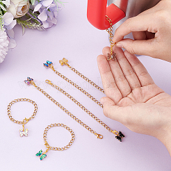 Butterfly Brass Glass Cup Charms&nbsp;HJEW-UN00017