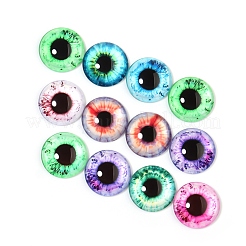 クラフトガラス人形の目  ぬいぐるみの目  半円  ミックスカラー  10mm  約20個/袋&nbsp;DOLL-PW0001-069-A01