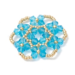 7Pcs Glass Seed Beaded Pendants&nbsp;PALLOY-MZ01245