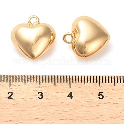 真鍮チャーム  ハートチャーム  カドミウムフリー＆ニッケルフリー＆鉛フリー  18KGP本金メッキ  16x15x8mm  穴：1.8mm&nbsp;KK-F870-03G-01