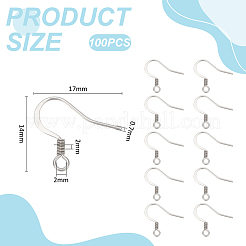 100Pcs 304 Stainless Steel French Earring Hooks&nbsp;STAS-UN0063-65