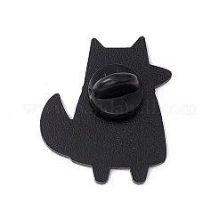 漫画の動物エナメルピン  バックパックの服のための電気泳動の黒い合金のかわいいブローチ  キツネの模様  31x25x2mm  ピン：1.2mm&nbsp;JEWB-A005-04-03