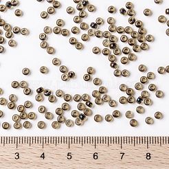 MIYUKIラウンドロカイユビーズ  日本製シードビーズ  8/0  （rr380)裏地付きスチールブルー光沢  3mm  穴：1.1mm  約19000~20500個/ポンド&nbsp;SEED-G008-RR0380