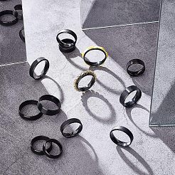 14Pcs 7 Size 201 Stainless Steel Plain Band Ring for Men Women&nbsp;RJEW-DC0001-06A