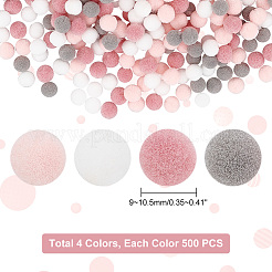 2000個 4色 DIY 人形クラフト  ポリエステルポンポムボール  ラウンド  ミックスカラー  9~10.5mm  500個/カラー&nbsp;AJEW-PH0004-67B
