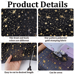 1mの星型ポリエステル生地  DIY 衣類アクセサリー  ブラック  1530x1mm&nbsp;DIY-CY0003-62A