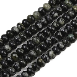 Natural Black Spot Jasper Beads Strands&nbsp;G-L647-D06-4x6mm