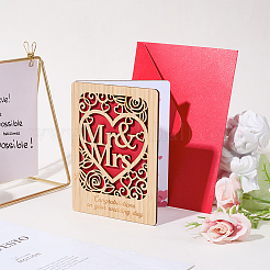 Wedding Bamboo Greeting Card&nbsp;AJEW-WH20060-11A