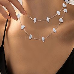 DIY 真鍮 ABS イミテーションパールビーズ 手作りチェーン ネックレス 作成キット  ティアドロップ  3x1x0.4mm&nbsp;DIY-HS0001-65A