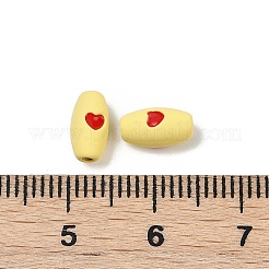 塗装合金ビーズをスプレー  鉛フリー＆ニッケルフリー＆カドミウムフリー  丸棒  きいろ  8x4.5x4mm  穴：1.2mm&nbsp;PALLOY-S038-16F