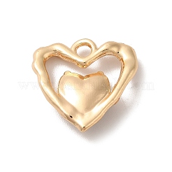 ラックメッキ合金パンツ  ガラスと  ニッケルフリー  ハートチャーム  ゴールドカラー  ディープスカイブルー  19x19x5mm  穴：2.3mm&nbsp;PALLOY-Q443-04G-01