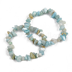 Unisex Chip Natural Flower Amazonite Beaded Stretch Bracelets&nbsp;BJEW-S143-26