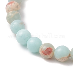 Synthetic Aqua Terra Jasper & Turquoise Beads Stretch Bracelets for Women&nbsp;BJEW-JB13106