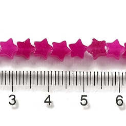 染め加工天然石ホワイトジェイドビーズ連売り  スター  カメリア  6x5.5x2mm  穴：0.8mm  約75個/連  14.57インチ（37cm）&nbsp;G-G085-B04-02
