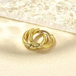 女性用304ステンレスフープピアス  イオンプレーティング（ip）  ツイストリング  14KGP本金メッキ  13.5x2.5mm&nbsp;EJEW-M068-14G-07