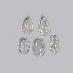 天然石クオーツクリスタルペンダント  ロッククリスタルペンダント  混合図形  36~52x21~24.5x5.5~10.5mm  穴：1.8mm&nbsp;G-L563-004