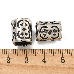 316サージカルステンレススチールヨーロピアンビーズ  手磨きされた大きな穴のビーズ  バイキングのひげビーズ ヘアビーズ  コラム  14x11mm  穴：8mm&nbsp;STAS-Q326-03AS-05