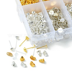 800Pcs 7 Style Iron & Plastic Stud Earring Findings&nbsp;DIY-YW0006-91