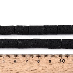 天然溶岩岩ビーズ連売り  コラム  12~13x8~8.5mm  穴：0.8~1mm  約31個/連  15.55インチ（39.5cm）&nbsp;G-G175-G15-01A