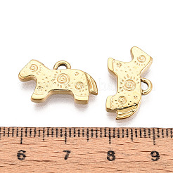 304ステンレスペンダント  馬  イオンプレーティング（ip）  18KGP本金メッキ  10.5x19x2mm  穴：1.6mm&nbsp;STAS-T068-35G