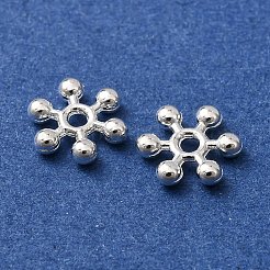 スノーフレーク合金スペーサービーズ  チベットスタイル  カドミウムフリー＆鉛フリー  銀  7x2mm  穴：1mm&nbsp;LS-TIBEB-0581-S-RS