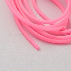 3m中空パイプPVC管状合成ゴムコード  ショッキングピンク  2mm  穴：1.4mm  約3.28ヤード（3m）/ pc&nbsp;RCOR-WH0003-05L
