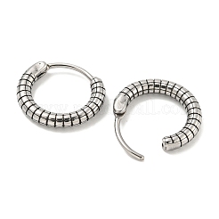 316サージカルステンレスフープピアス  リング  アンティークシルバー  14x15.5mm&nbsp;EJEW-D096-12AS-15