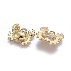 合金ペンダント  鉛フリー＆ニッケルフリー＆カドミウムフリー  カニ  18KGP本金メッキ  15x17x4mm  穴：1.6mm&nbsp;TIBEP-A040-040G-NR