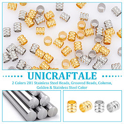60Pcs 2 Colors 201 Stainless Steel Beads&nbsp;STAS-UN0051-11